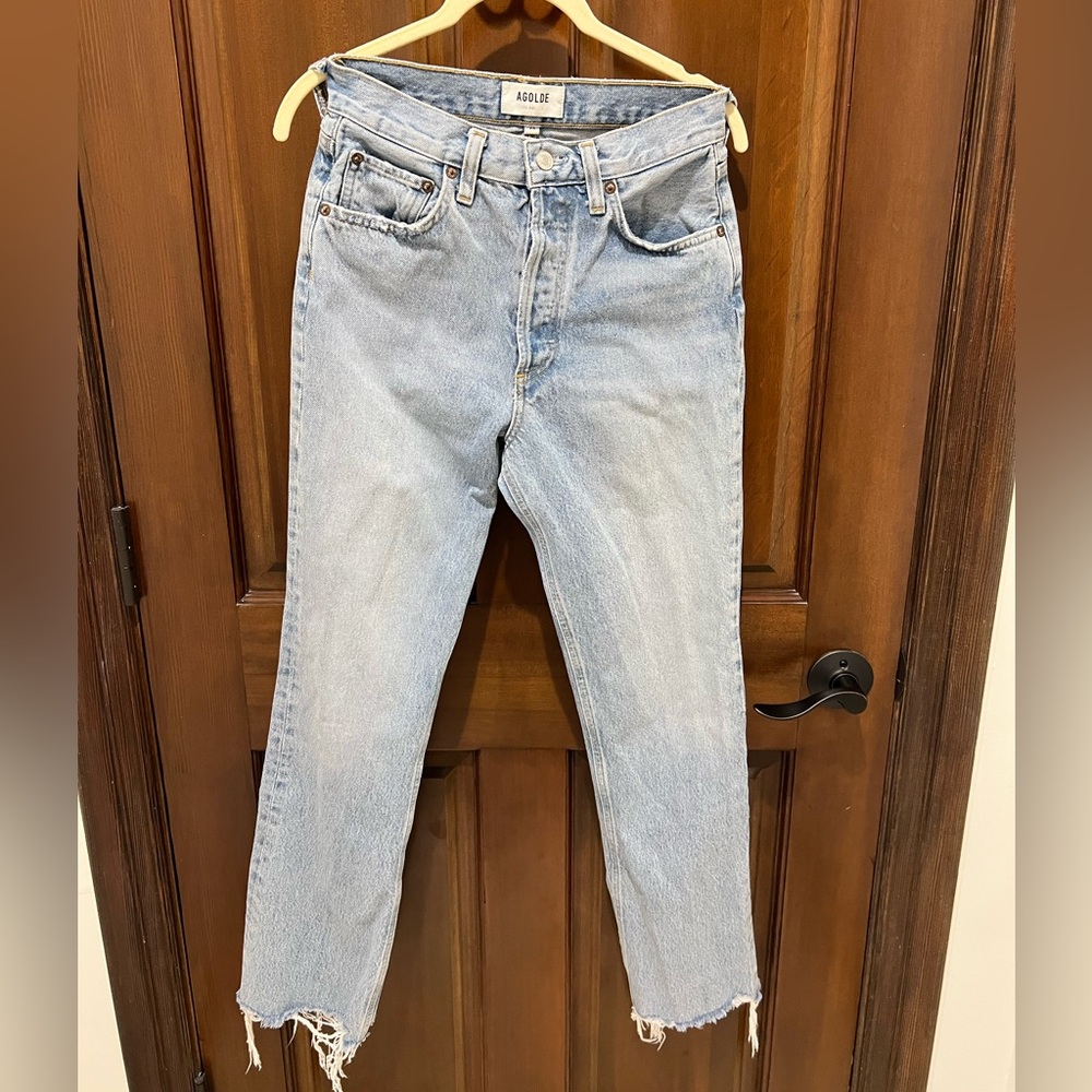 Agolde Light Blue Straight Leg Jeans